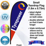 Tyrepower Blue 2.4m Small Teardrop Flag - Front