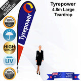 Tyrepower Blue 4.8m Large Teardrop Flag - Bundle
