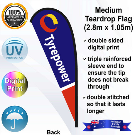 Tyrepower Teardrop Flag - Rear