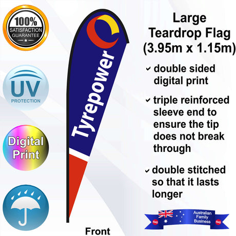 Tyrepower Teardrop Flag - Front