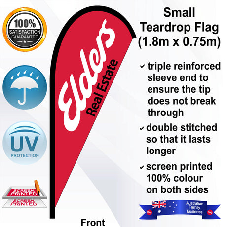 ELDERS REAL ESTATE Teardrop Flag - Front