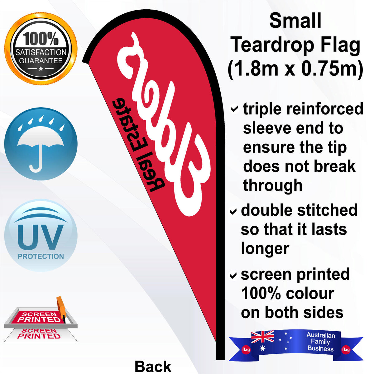 ELDERS REAL ESTATE Teardrop Flag - Rear