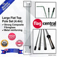 Flat Top Large Flag Pole (4.3m) 0m x 0m cm x LRcm Flat Top Pole Set