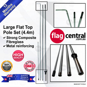 Flat Top Large Flag Pole (4.3m) 0m x 0m cm x LRcm Flat Top Pole Set