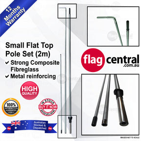 Flat Top Small Flag Pole (2m) 0m x 0m cm x SMcm Flat Top Pole Set