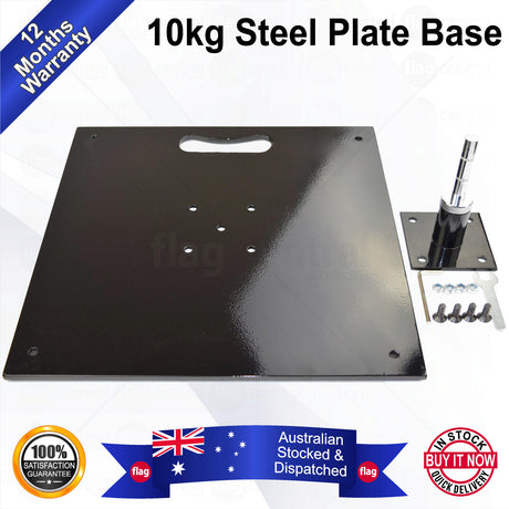 10kg Heavy Duty Steel Plate Flag Banner Base - Rear