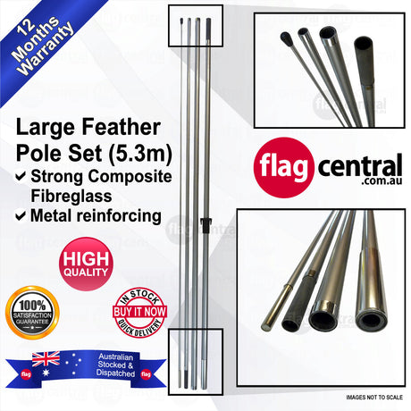Feather Large Flag Pole (5.4m) 0m x 0m cm x LRcm Feather Pole Set