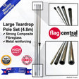 Teardrop Large Flag Pole (4.8m) 0m x 0m cm x LRcm Teardrop Pole Set