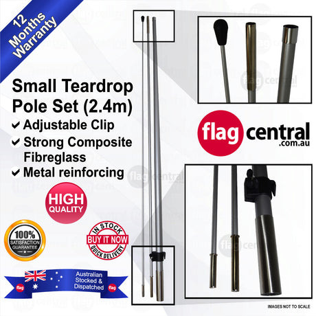Teardrop Flagpole Set Small (2.4m)