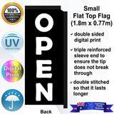 OPEN Flat Top Flag - Rear