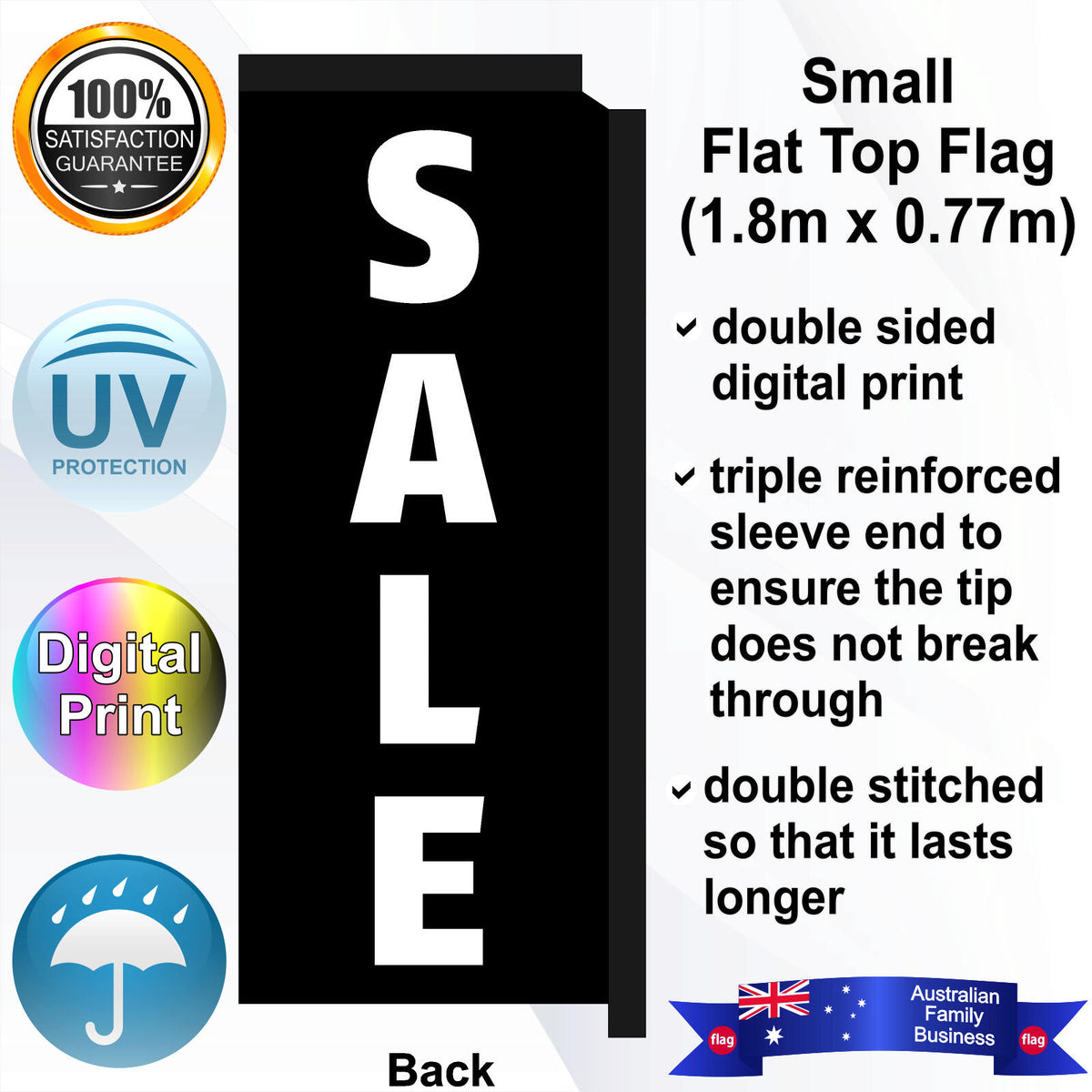 SALE Flat Top Flag - Rear