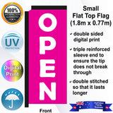 OPEN Flat Top Flag - Front