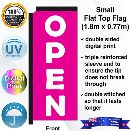 OPEN Flat Top Flag - Front