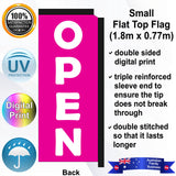 OPEN Flat Top Flag - Rear