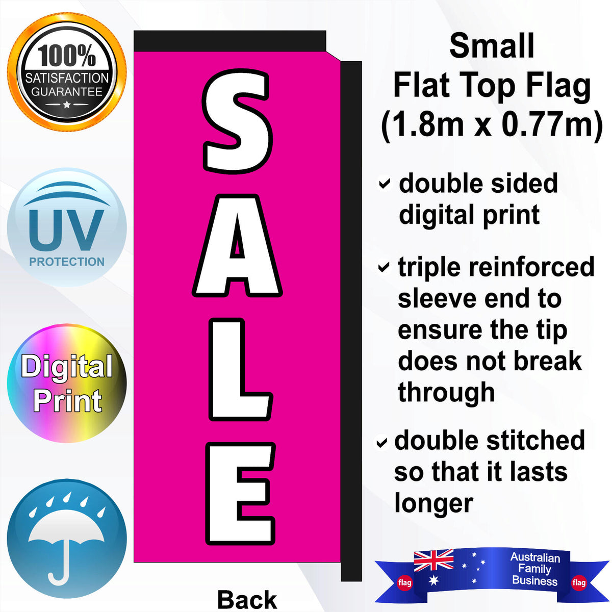 SALE Flat Top Flag - Rear