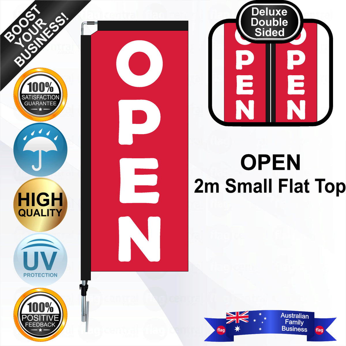 OPEN Flat Top Flag - Bundle