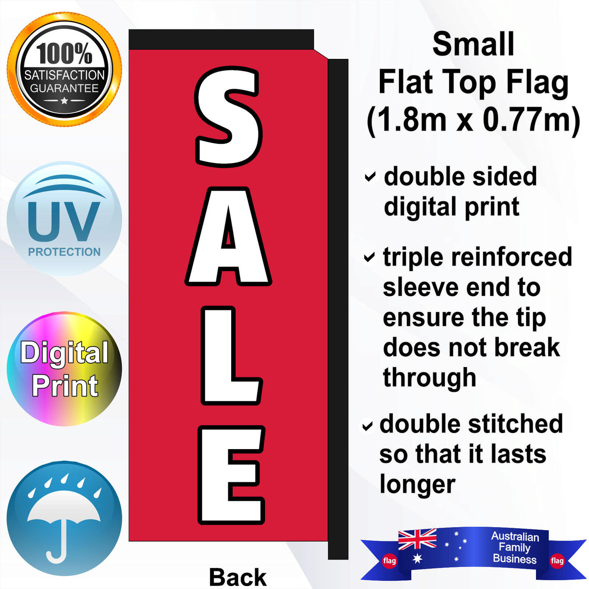 SALE Flat Top Flag - Rear