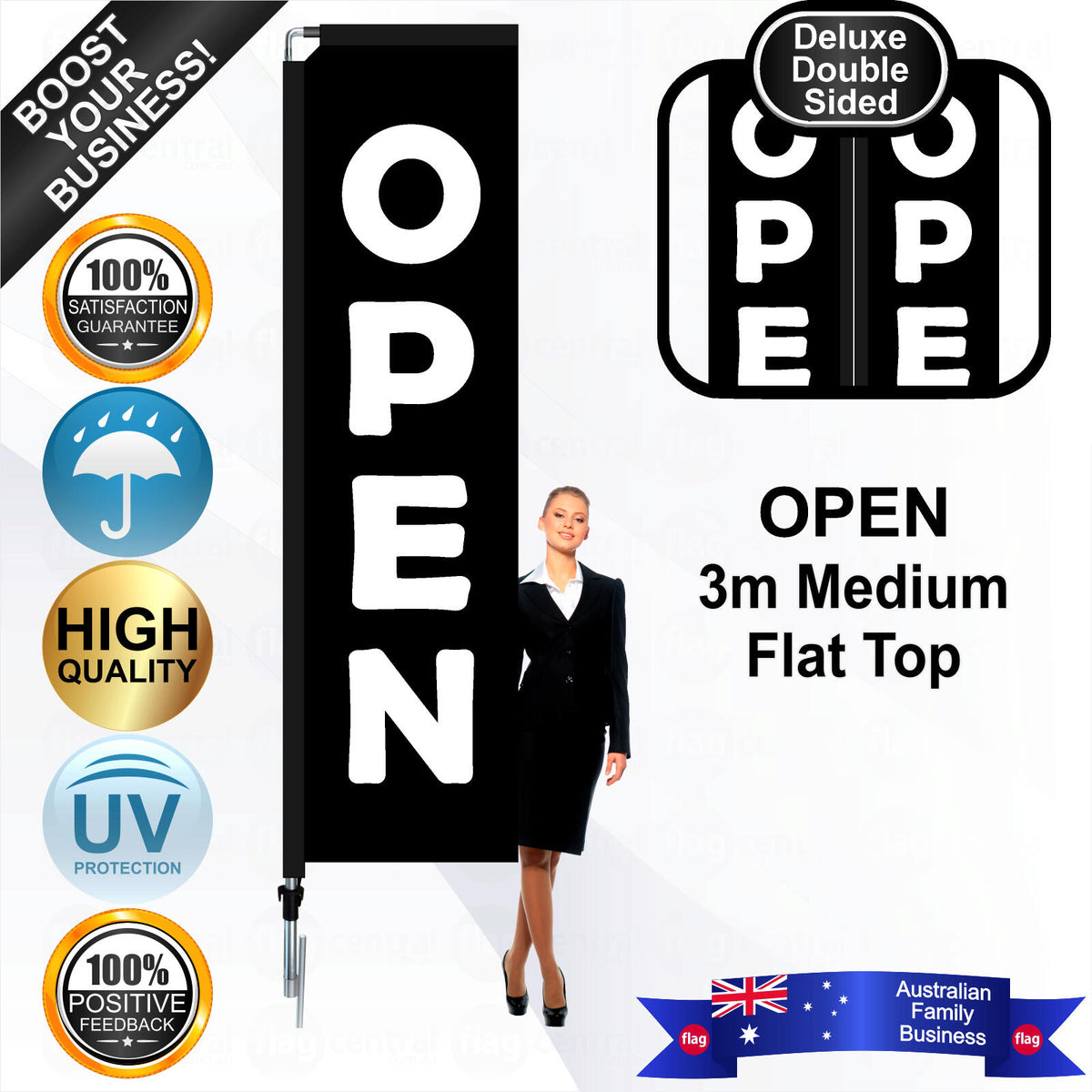OPEN Flat Top Flag - Bundle