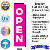 OPEN Flat Top Flag - Rear