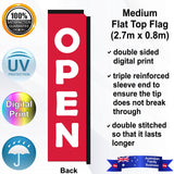 OPEN Flat Top Flag - Rear