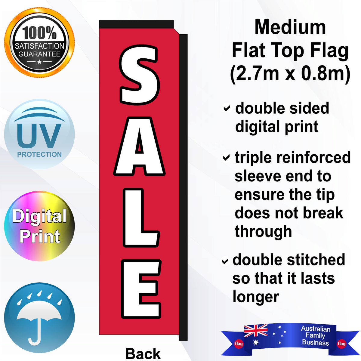SALE Flat Top Flag - Rear