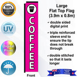 COFFEE with TAKEAWAYCUP Flat Top Flag - Front
