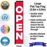 OPEN Flat Top Flag - Front
