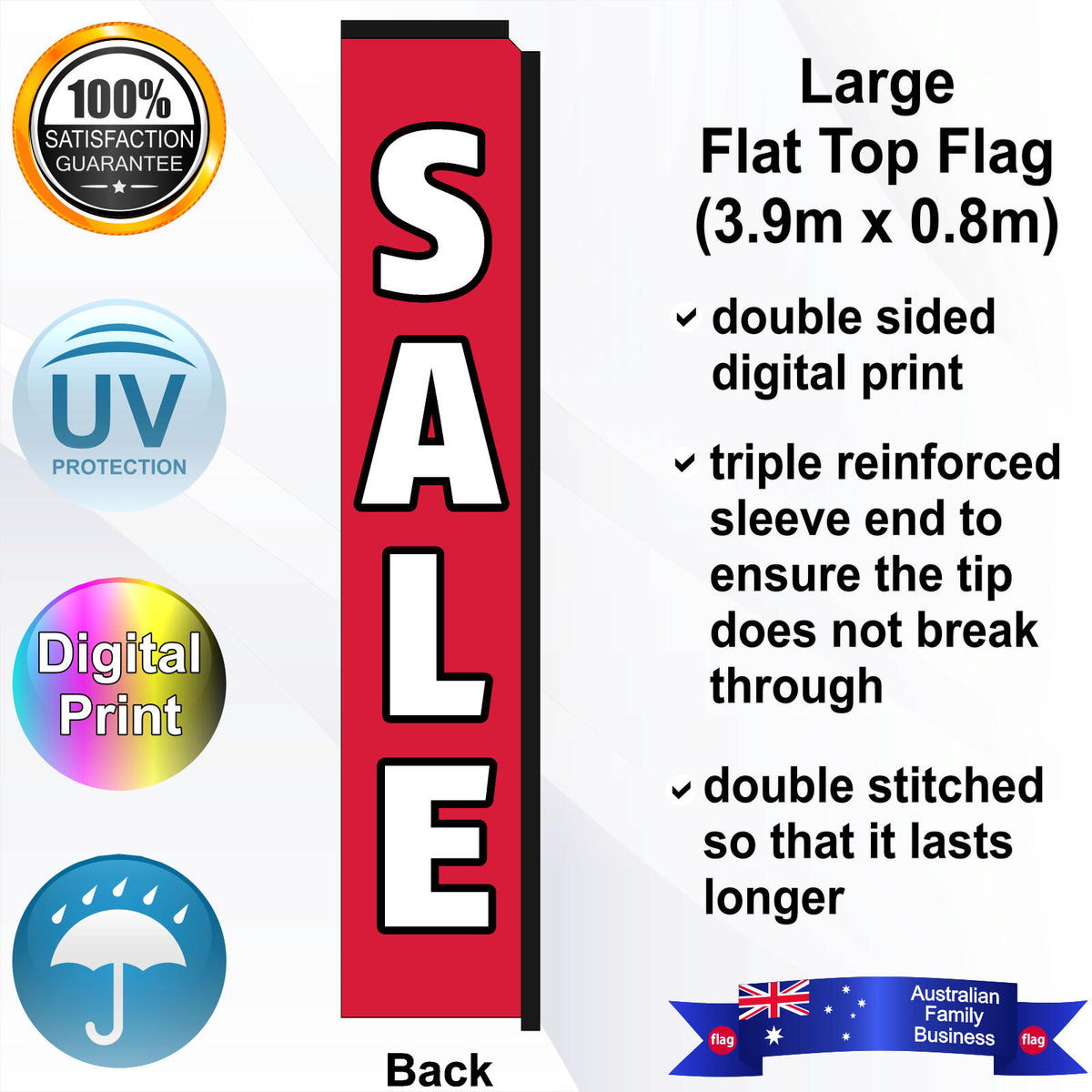SALE Flat Top Flag - Rear