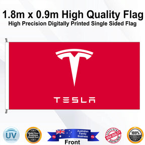 TESLA Rectangle Flag - Front