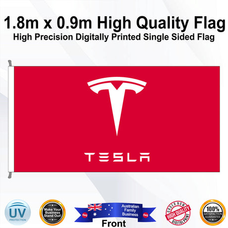 TESLA Rectangle Flag - Front