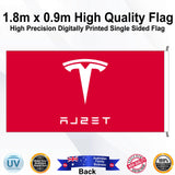 TESLA Rectangle Flag - Rear