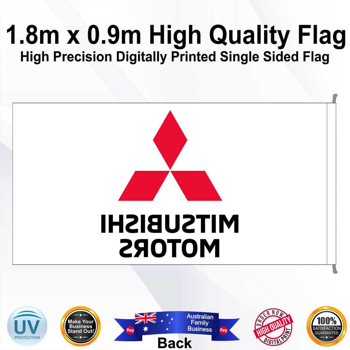 MITSUBISHI MOTORS Rectangle Flag - Rear