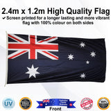 Australian Heavy Duty Shiny Blue 2.4m x 1.2m Large Standard Flag - Front