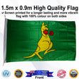 BOXING KANGAROO Green 1.5m x 0.9m Small Rectangle Flag - Front