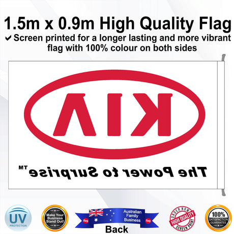 KIA THE POWER TO SURPRISE Rectangle Flag - Rear