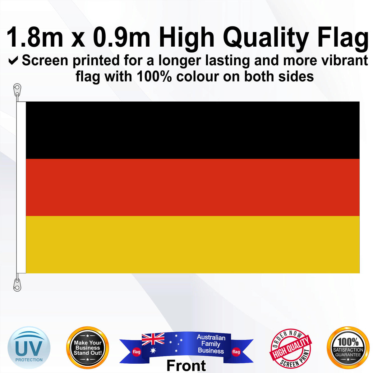 GERMANY 1.8m x 0.9m Medium Rectangle Flag - Front