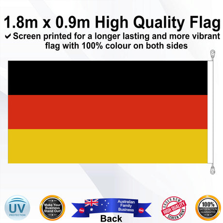 GERMANY 1.8m x 0.9m Medium Rectangle Flag - Rear