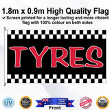 TYRES Rectangle Flag - Front