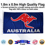 AUSTRALIA ROO Blue 1.8 x 0.9m Rectangle Flag - Front