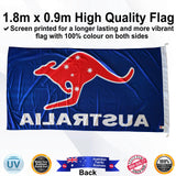 AUSTRALIA ROO Blue 1.8 x 0.9m Rectangle Flag - Rear
