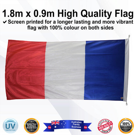 FRANCE Blue 1.8m x 0.9m Medium Rectangle Flag - Image 4