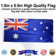 AUSTRALIAN Blue 1.8m x 0.9m Medium Rectangle Flag - Front