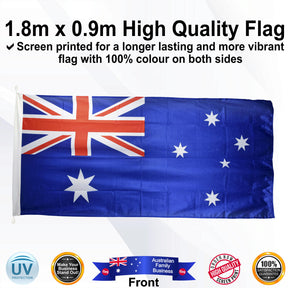 AUSTRALIAN Blue 1.8m x 0.9m Medium Rectangle Flag - Front