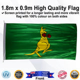 BOXING KANGAROO Green 1.8m x 0.9m Medium Rectangle Flag - Front