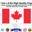 CANADA Red 1.8m x 0.9m Medium Rectangle Flag - Front