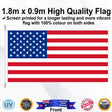 USA Red 1.8m x 0.9m Medium Rectangle Flag - Front