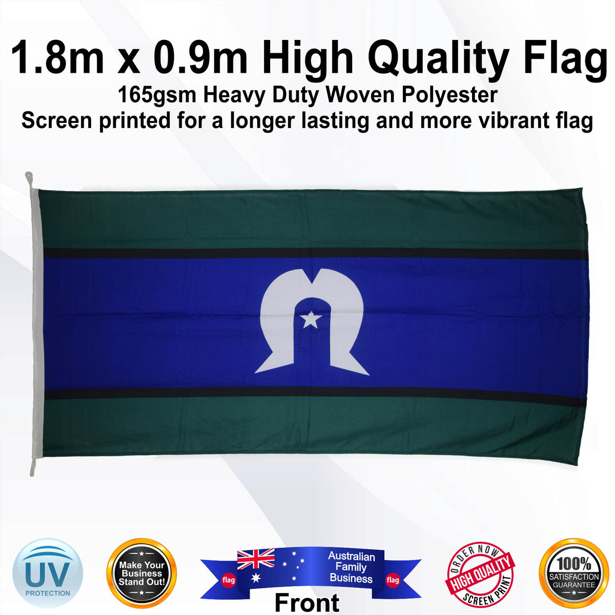 TORRES STRAIT Rectangle Flag - Front
