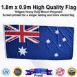 AUSTRALIAN Blue 1.8m x 0.9m Medium Rectangle Flag - Front
