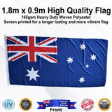 AUSTRALIAN Blue 1.8m x 0.9m Medium Rectangle Flag - Front
