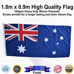 AUSTRALIAN Blue 1.8m x 0.9m Medium Rectangle Flag - Front